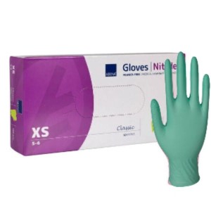 Rękawice nitrylowe zielone ABENA CLASSIC 100szt.