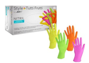 Rękawice nitrylowe wielokolorowe Tutti Frutti  96szt.