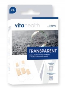 Zestaw plastrów przezroczystych TRANSPARENT 24szt.