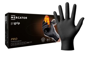 Rękawice nitrylowe grube GOGRIP czarne 50szt.