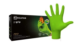 Rękawice nitrylowe grube GOGRIP zielone 50szt.