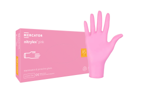Rękawice nitrylowe różowe NITRYLEX PINK 100szt.