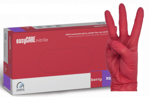 Rękawice nitrylowe malinowe easyCARE 100szt.