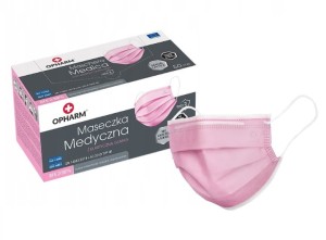 Maski maseczki chirurgiczna różowe Opharm 50szt. 