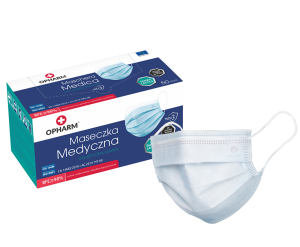Maski maseczki chirurgiczne niebieskie Opharm 50szt. 