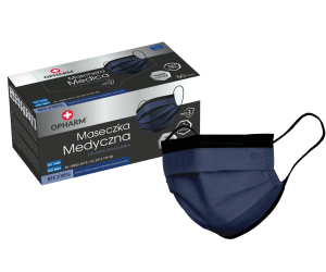 Maski maseczki chirurgiczne granatowe Opharm 50szt. 
