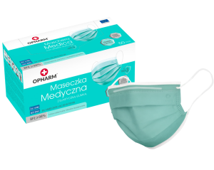 Maski maseczki chirurgiczne turkusowe Opharm 50szt. 