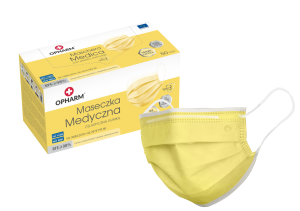 Maski maseczki chirurgiczne żółte Opharm 50szt. 