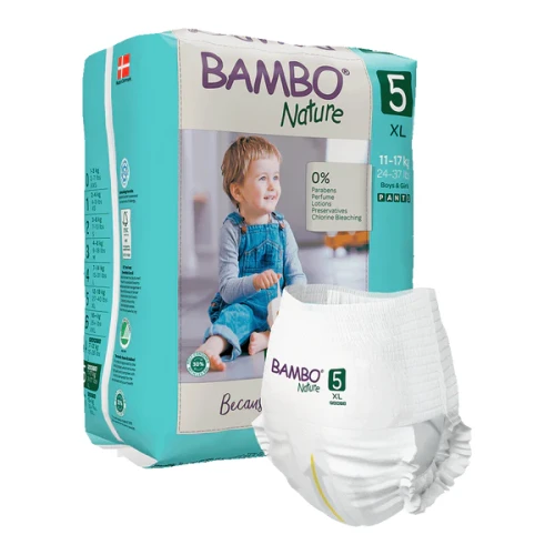 Pieluchomajtki dla dzieci Bambo Nature 5 (12-18 kg, 19szt.)
