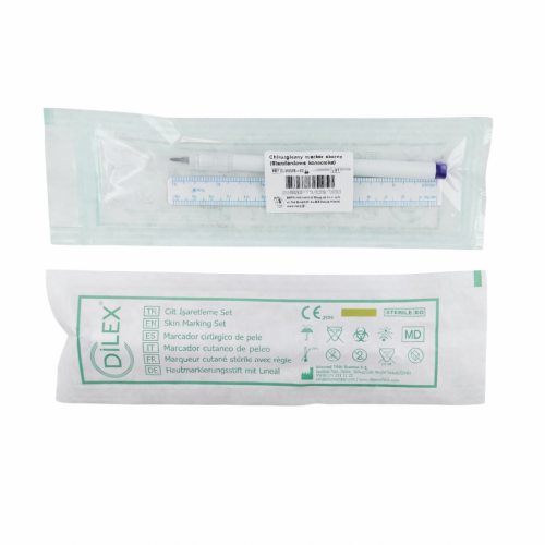 Pisak chirurgiczny do skóry sterylny (dwustronny - standardowa i cienka końcówka)
