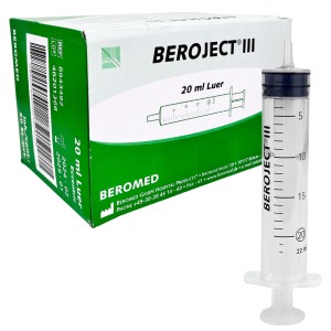 Strzykawki 3-częściowe BEROJECT Luer 20ml 50szt.